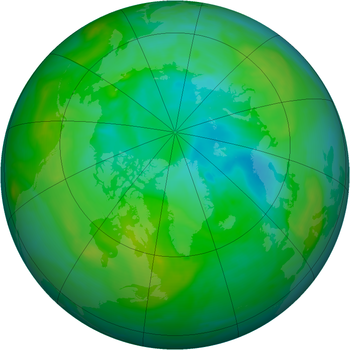Arctic ozone map for 06 August 2006
